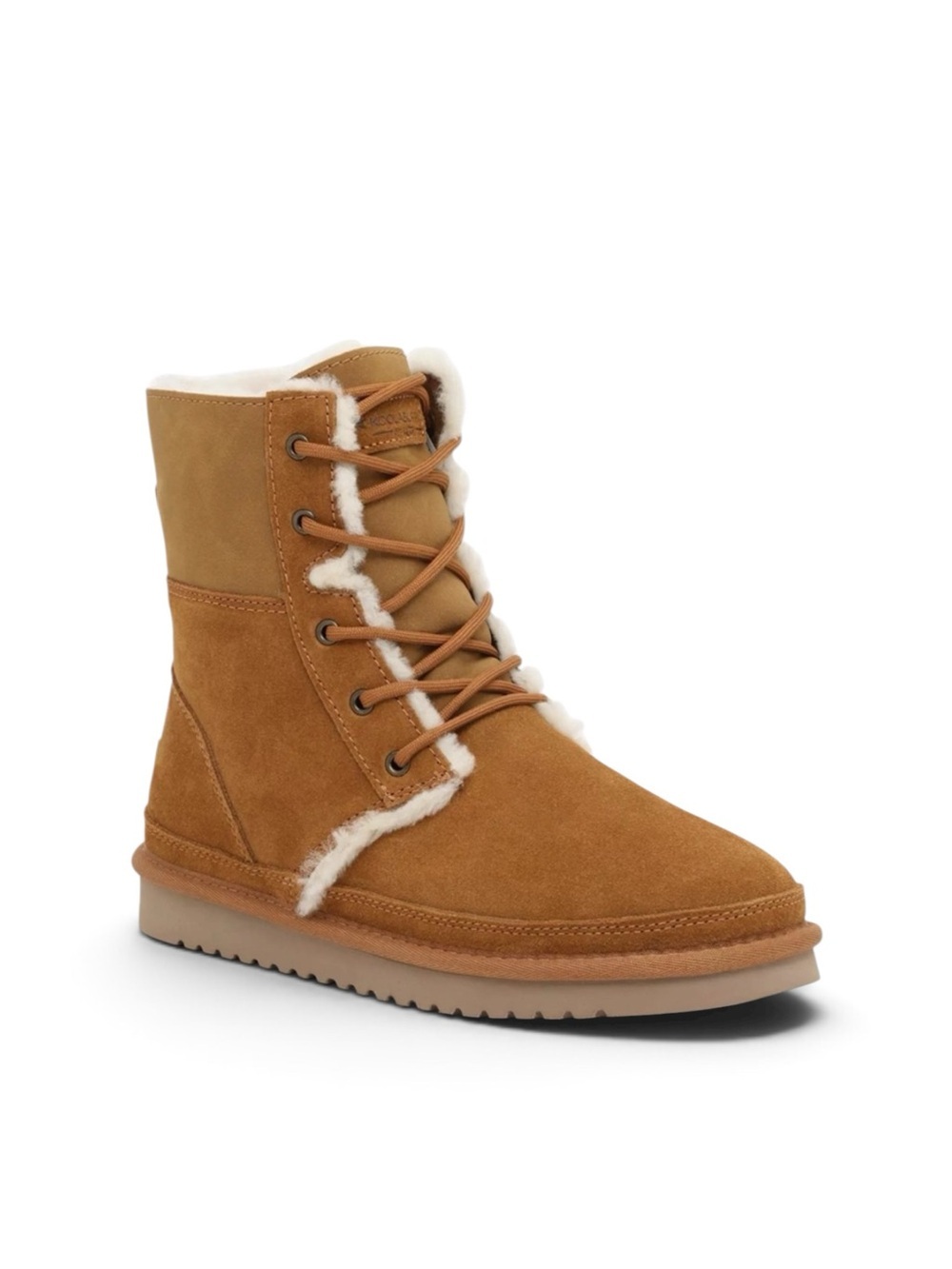 Koolaburra by UGG Advay Tall Boot Women 10 Shearling Lined Lace-Up Boot Chestnut